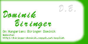 dominik biringer business card